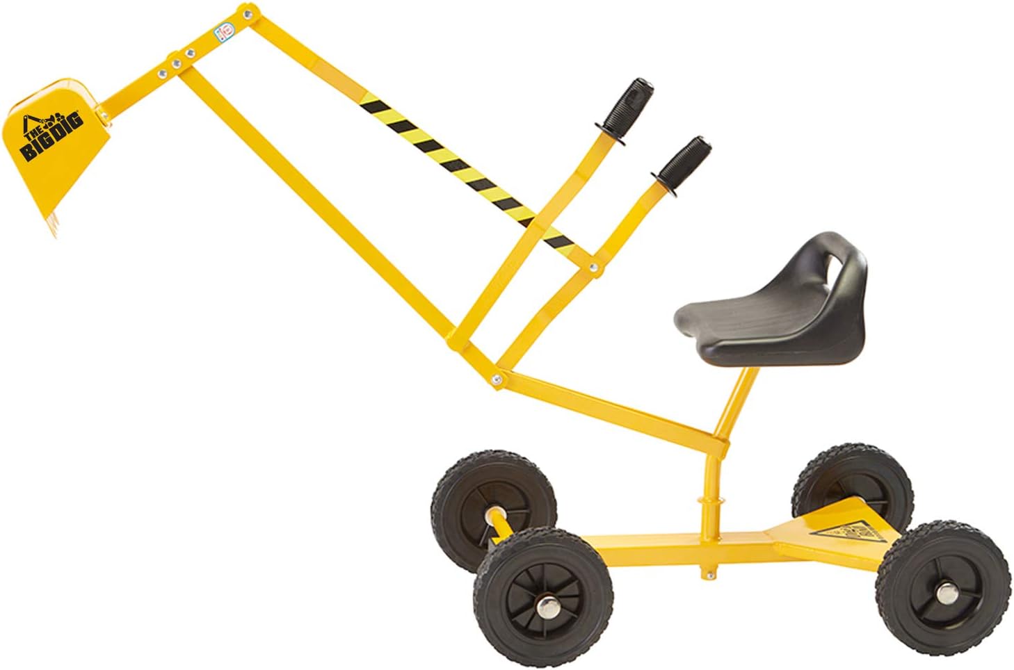 ride on cars for kids- ride on digger yellow and black with scoop and handles