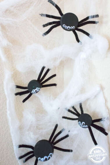 Halloween Bottle Cap Spiders