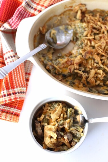 Green Bean Casserole On Table