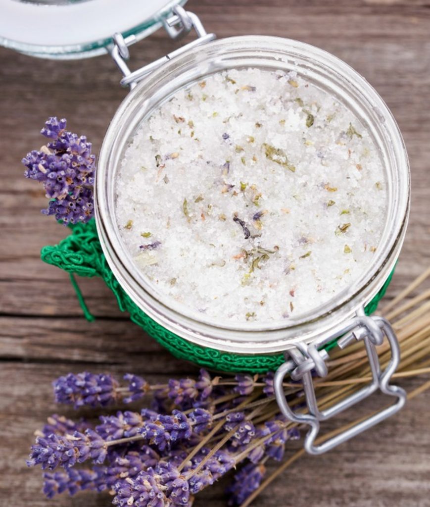 ideas for christmas homemade gifts- Lavander sugar scrub made by kids.