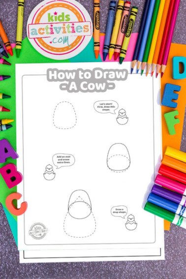 how to draw a cow