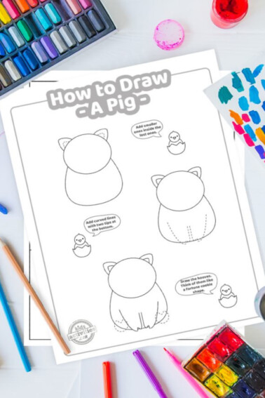 how to draw a pig