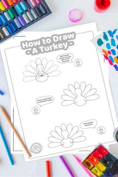 how to draw a turkey