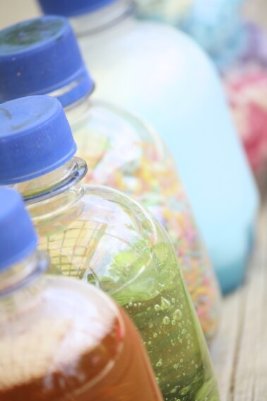 shaking bottles for toddler learning