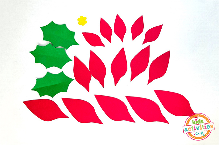 Make a christmas craft - poinsettia craft - Kids activities blog - step 2