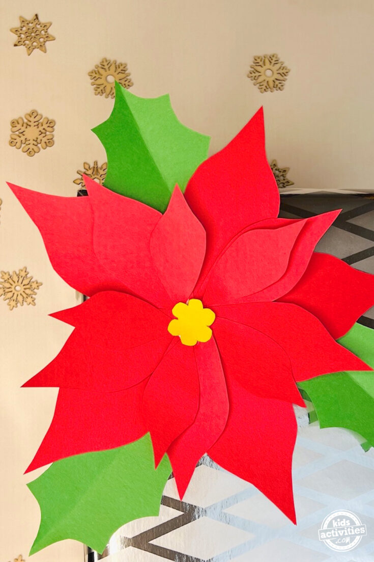 Make a christmas craft - poinsettia craft - Kids activities blog - step 3