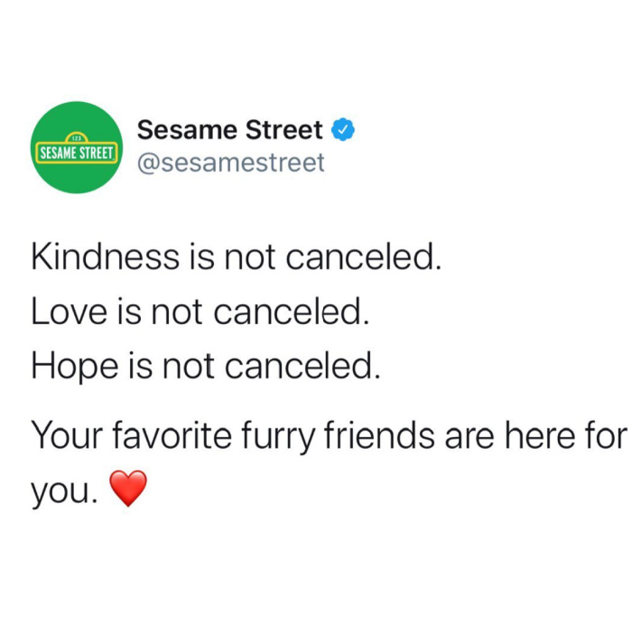 Sesame Street IG Post Kindness is not canceled 