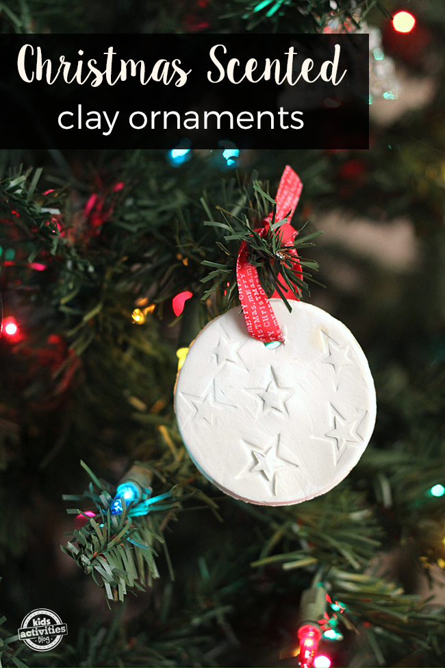 Scented ornaments- clay scented ornament on a christmas tree- kids activities blog